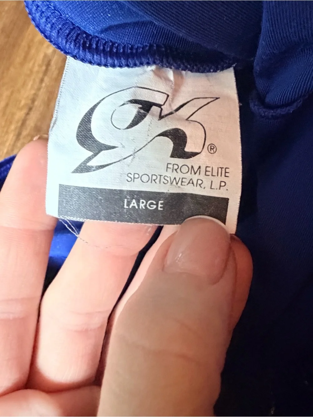 GK Elite Blue Velvet Gymnastics Leotard Youth Large